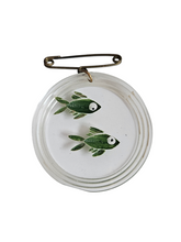 Load image into Gallery viewer, 1940s Rare Green Carved Lucite Fish Brooch
