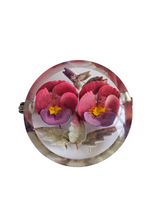 Load image into Gallery viewer, 1940s Pink and Lilac Reverse Carved Lucite Brooch
