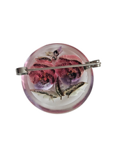 Load image into Gallery viewer, 1940s Pink and Lilac Reverse Carved Lucite Brooch
