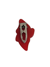 Load image into Gallery viewer, 1940s Red Carved Bakelite Dress Clip
