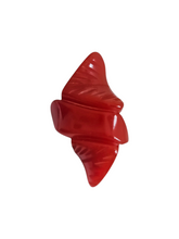 Load image into Gallery viewer, 1940s Red Carved Bakelite Dress Clip
