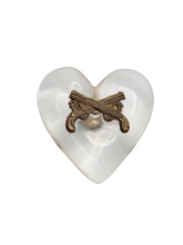 Load image into Gallery viewer, 1940s World War Two Military Police Lucite Heart Screwback Pin
