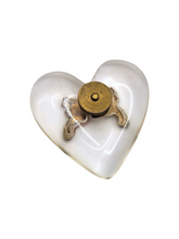 Load image into Gallery viewer, 1940s World War Two Military Police Lucite Heart Screwback Pin
