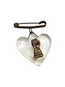 1940s World War Two RAC Lucite Heart Brooch