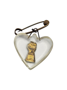 1940s World War Two RAC Lucite Heart Brooch