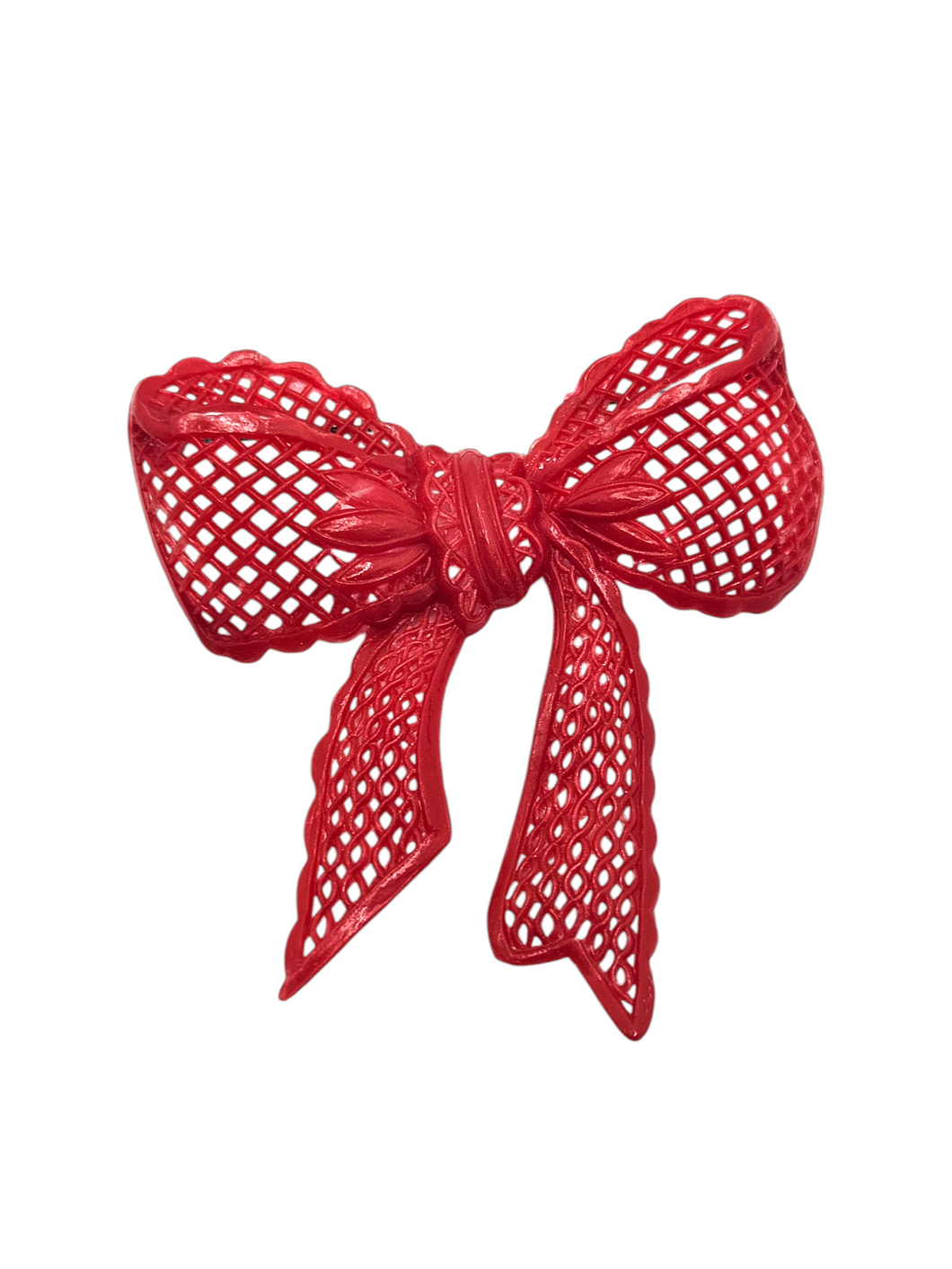 1940s Red Celluloid Bow Brooch