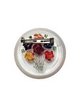 Load image into Gallery viewer, 1940s Reverse Carved Lucite Multicoloured Brooch
