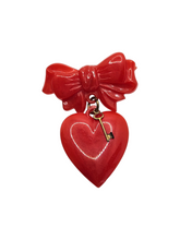 Load image into Gallery viewer, 1940s Celluloid Heart and Key Brooch
