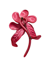 Load image into Gallery viewer, 1940s Huge Chunky Coro Nylon Pink Rhinestone Flower Brooch
