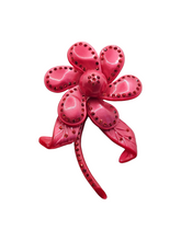 Load image into Gallery viewer, 1940s Huge Chunky Coro Nylon Pink Rhinestone Flower Brooch
