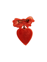 Load image into Gallery viewer, 1940s Celluloid Heart and Key Brooch
