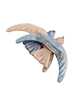 Load image into Gallery viewer, 1940s Coro Pink and Blue Nylon Bird Brooch
