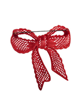 Load image into Gallery viewer, 1940s Red Celluloid Bow Brooch
