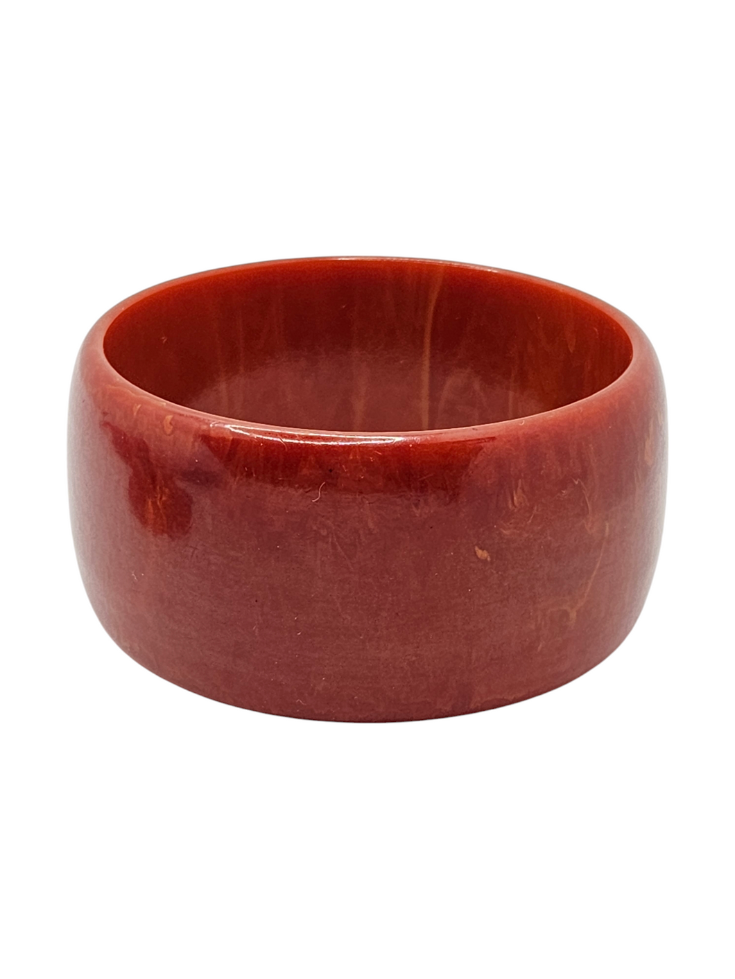 1940s Paprika Red Marbled Chunky Bakelite Bangle