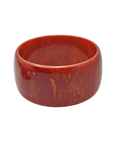 1940s Paprika Red Marbled Chunky Bakelite Bangle