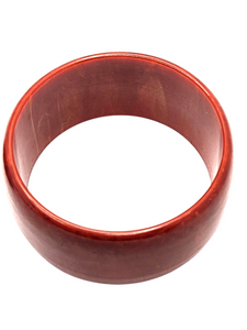 1940s Paprika Red Marbled Chunky Bakelite Bangle