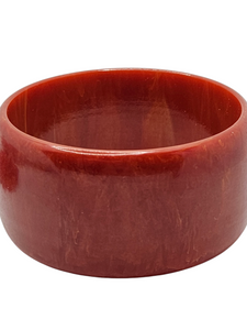 1940s Paprika Red Marbled Chunky Bakelite Bangle