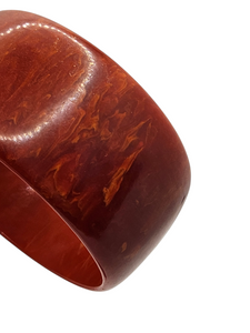 1940s Paprika Red Marbled Chunky Bakelite Bangle