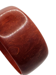 1940s Paprika Red Marbled Chunky Bakelite Bangle