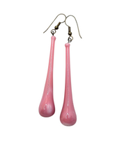 Load image into Gallery viewer, 1930s Deco Pink Glass Drop Earrings
