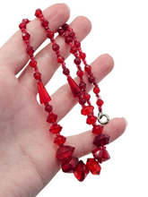 Load image into Gallery viewer, 1930s Deco Red Glass Necklace
