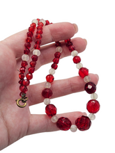 Load image into Gallery viewer, 1930s Red and Clear Glass Necklace
