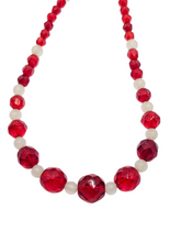 Load image into Gallery viewer, 1930s Red and Clear Glass Necklace
