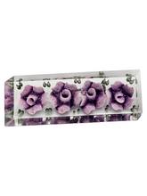 Load image into Gallery viewer, 1940s Reverse Carved Lucite Lilac Flower Brooch
