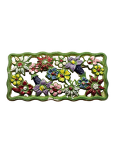 Load image into Gallery viewer, 1940s Green Celluloid Flower Brooch
