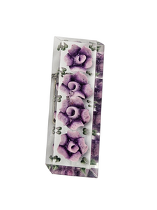 1940s Reverse Carved Lucite Lilac Flower Brooch