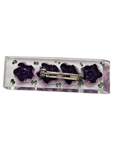 Load image into Gallery viewer, 1940s Reverse Carved Lucite Lilac Flower Brooch
