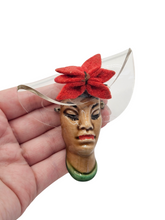 Load image into Gallery viewer, 1940s Rare Elzac Lucite Curved Hat Lady Brooch
