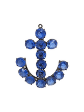 Load image into Gallery viewer, 1940s Blue Glass Anchor Brooch
