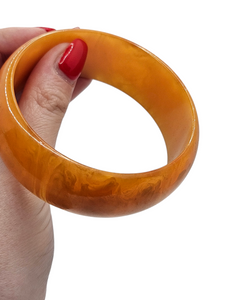 1940s Marbled Orange Bakelite Bangle