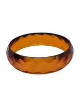 Load image into Gallery viewer, 1940s Iced Tea Faceted Bakelite Bangle
