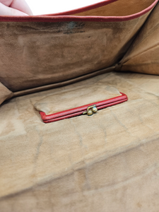 1930s/1940s Dark Red Leather Clutch Bag