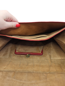 1930s/1940s Dark Red Leather Clutch Bag