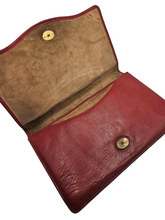 Load image into Gallery viewer, 1930s/1940s Dark Red Leather Clutch Bag
