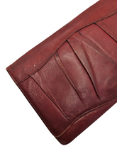 Load image into Gallery viewer, 1930s/1940s Dark Red Leather Clutch Bag
