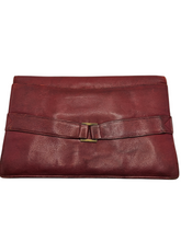 Load image into Gallery viewer, 1930s/1940s Dark Red Leather Clutch Bag
