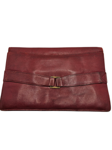 1930s/1940s Dark Red Leather Clutch Bag