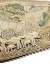 Load image into Gallery viewer, 1940s Japanese Tourist Clutch Bag With Celluloid Elephants
