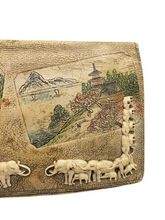 Load image into Gallery viewer, 1940s Japanese Tourist Clutch Bag With Celluloid Elephants
