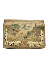 Load image into Gallery viewer, 1940s Japanese Tourist Clutch Bag With Celluloid Elephants
