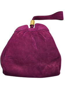 1940s Fuschia Pink Suede Bag and Gloves Set