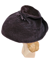 Load image into Gallery viewer, 1940s Brown Peachskin/Velvet Fedora Hat
