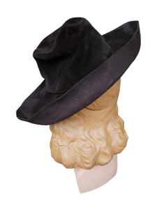 1940s Brown Peachskin/Velvet Fedora Hat