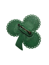 Load image into Gallery viewer, 1940s Celluloid Green Shamrock St Patrick&#39;s Day Brooch
