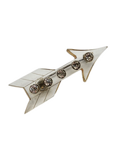 Load image into Gallery viewer, 1940s Carved Lucite Rhinestone Arrow Brooch
