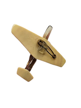 Load image into Gallery viewer, 1940s Rare World War Two Lucite Celluloid Plane Brooch
